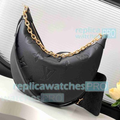 Replica L--V Black Monogram Loop Hobo Bag M46725 